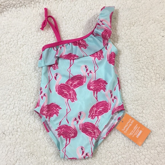 baby girl flamingo swimsuit